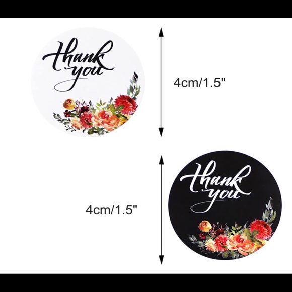 500 roll floral stickers THANK YOU posh packages - Picture 4 of 8